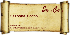 Szlamka Csaba névjegykártya